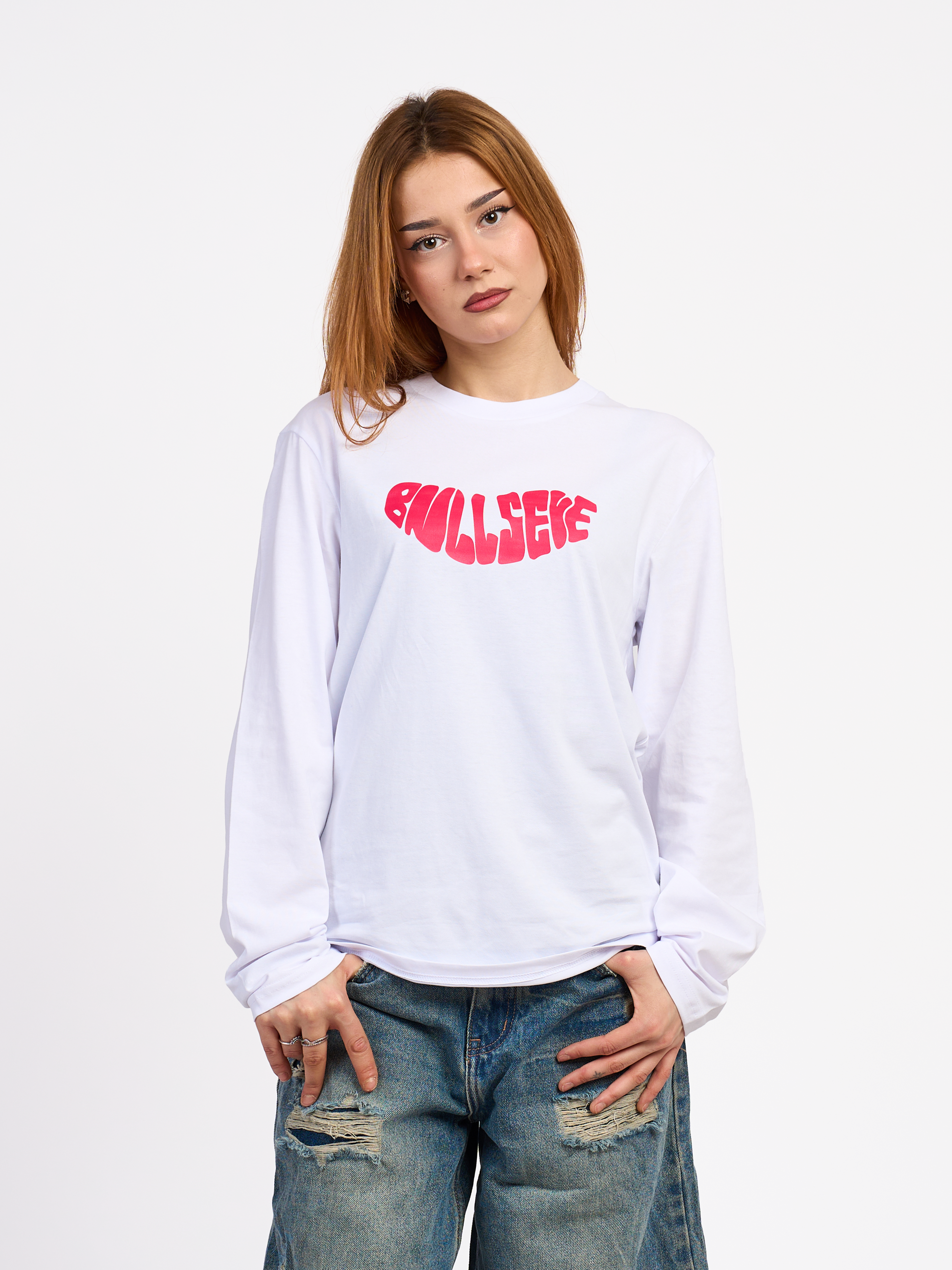 White Logo Long Sleeve T-Shirt