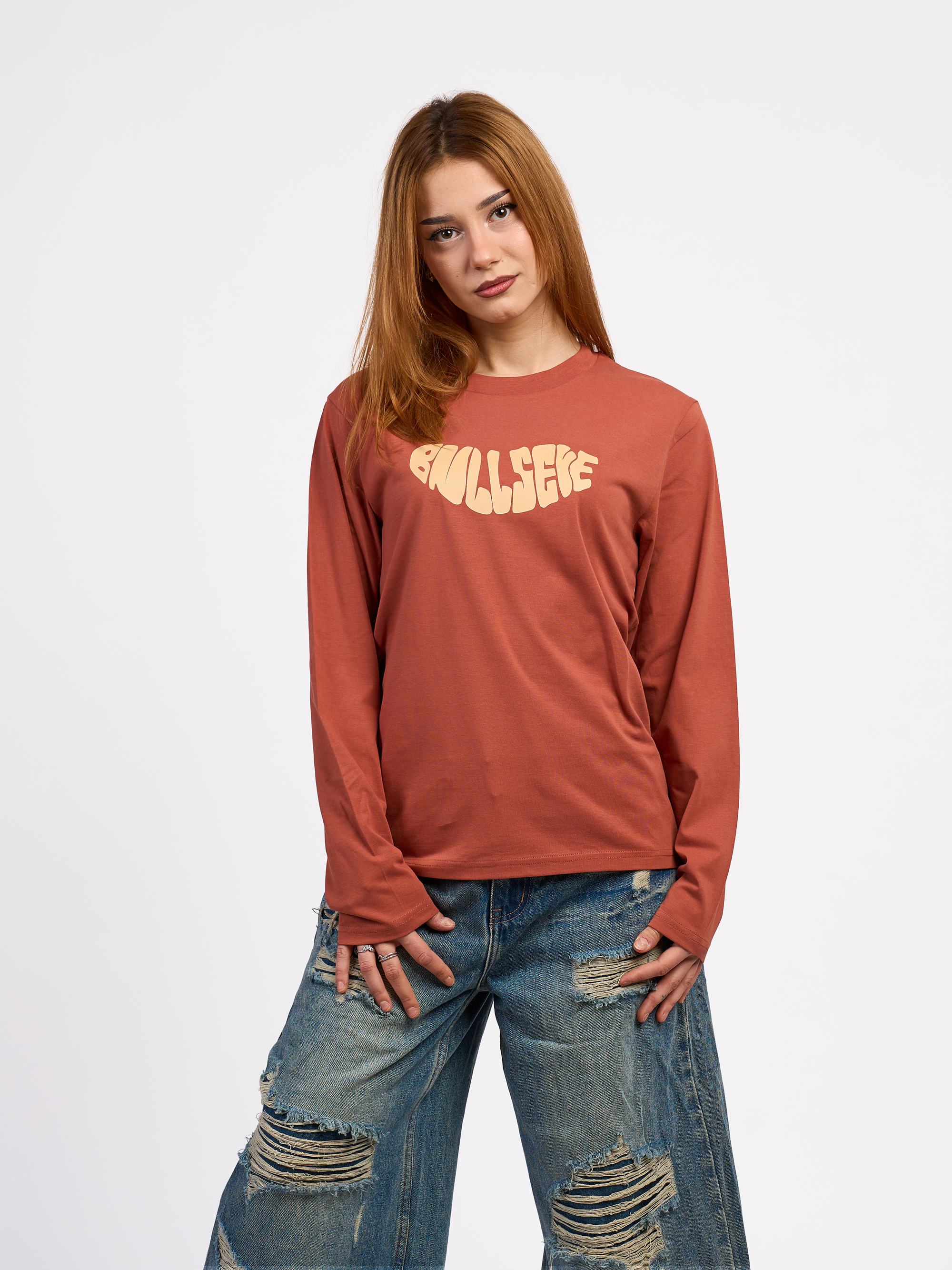 Brown Logo Long Sleeve T-Shirt