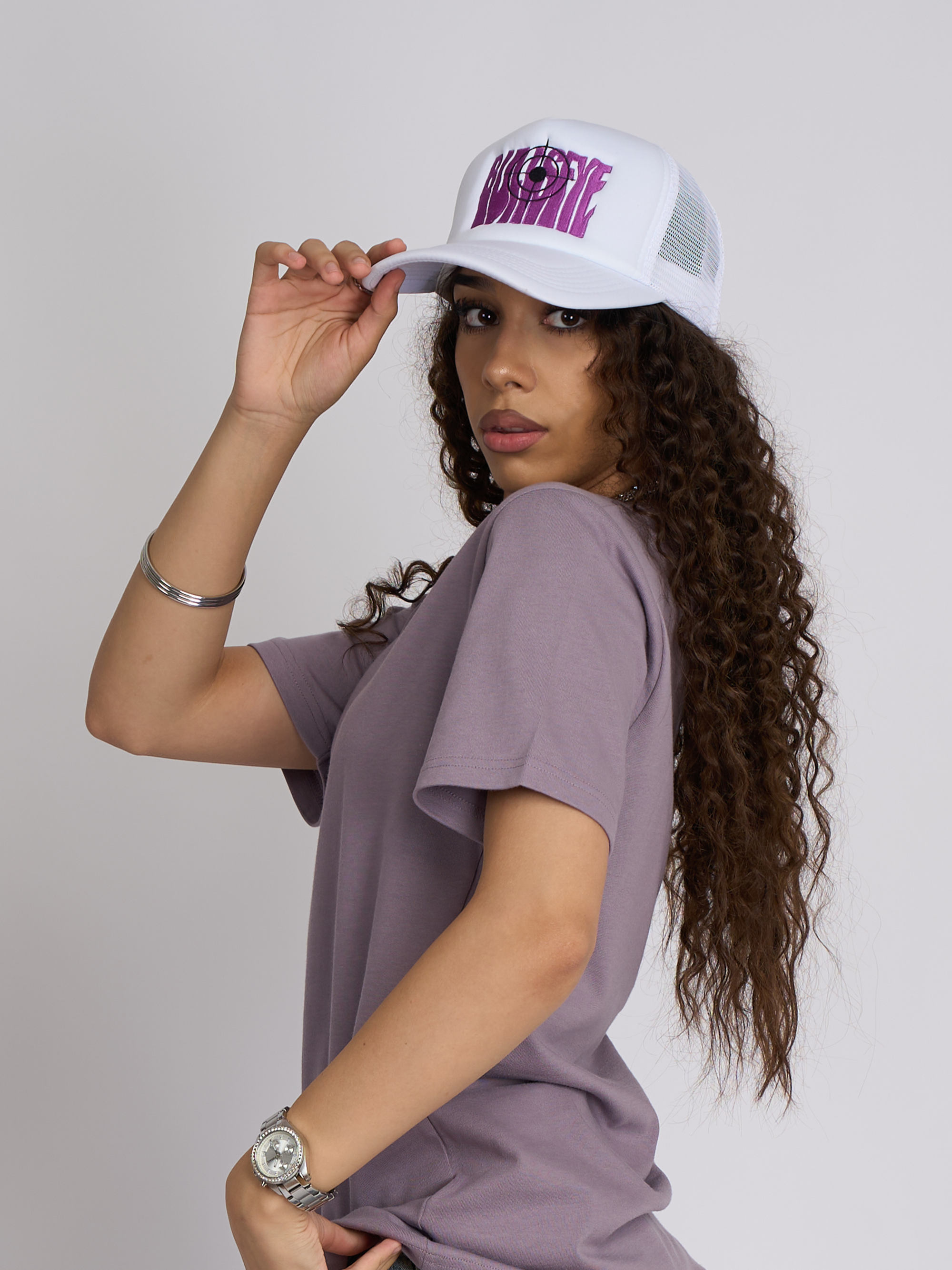 Purple on White S1 Cap